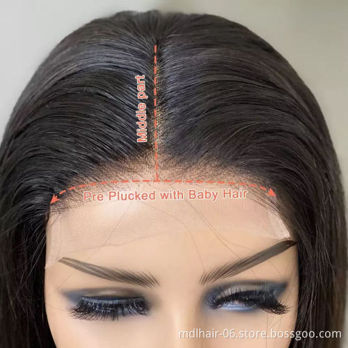Cheap raw Brazilian human hair natural color bob lace wig,wholesale cuticle aligned short straight hair 4*4 lace front wigs